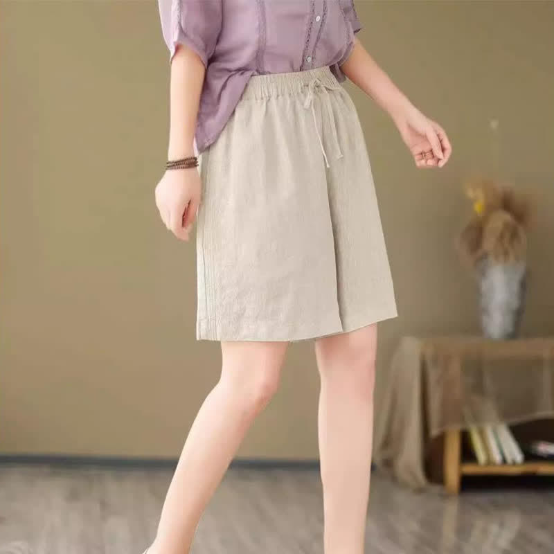 Nimara Ritual Summer Casual Drawstring Solid Women's Shorts With Pocket