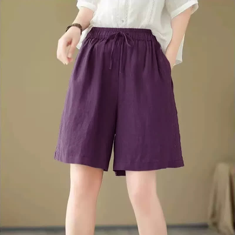 Nimara Ritual Summer Casual Drawstring Solid Women's Shorts With Pocket
