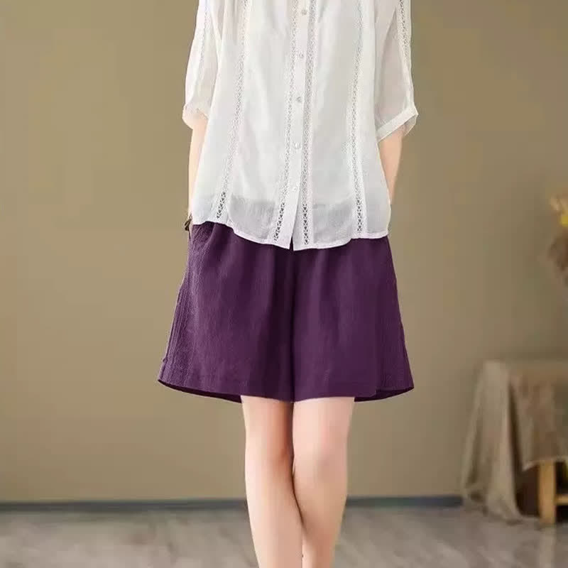 Nimara Ritual Summer Casual Drawstring Solid Women's Shorts With Pocket