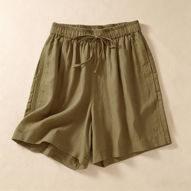 Nimara Ritual Summer Casual Drawstring Solid Women's Shorts With Pocket