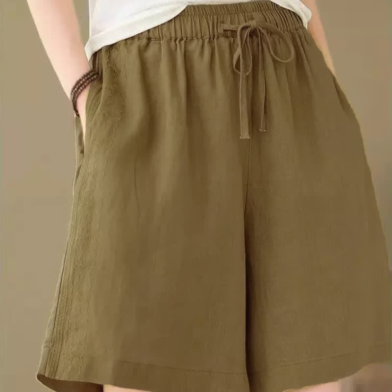 Nimara Ritual Summer Casual Drawstring Solid Women's Shorts With Pocket