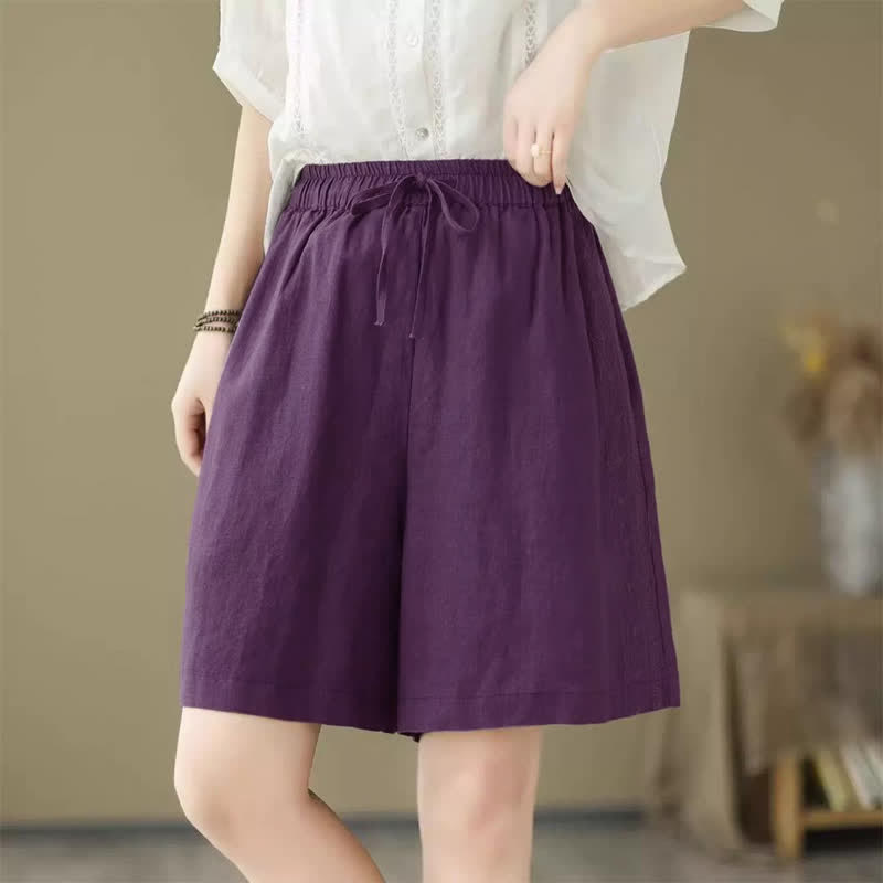 Nimara Ritual Summer Casual Drawstring Solid Women's Shorts With Pocket