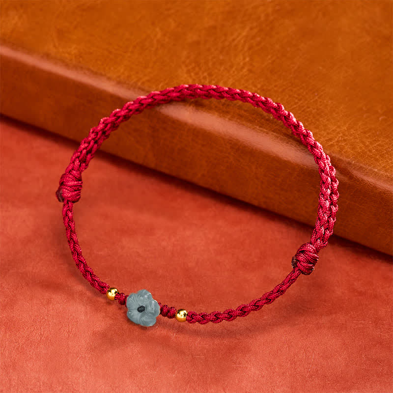 Nimara Ritual Jade Flower Red String Blessing Bracelet