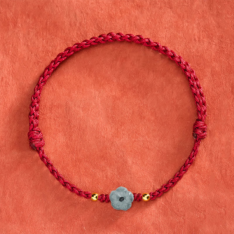 Nimara Ritual Jade Flower Red String Blessing Bracelet