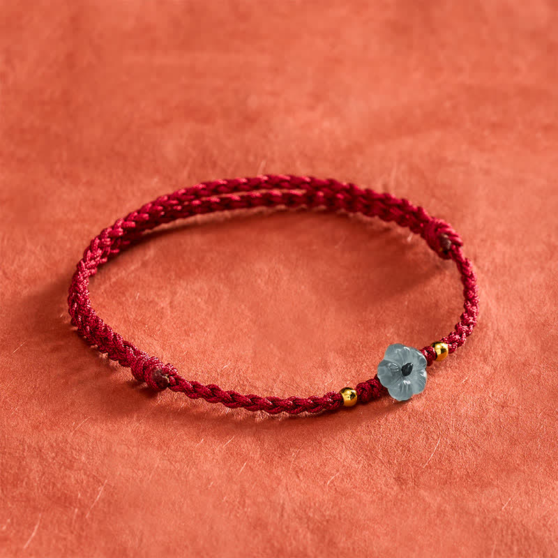 Nimara Ritual Jade Flower Red String Blessing Bracelet
