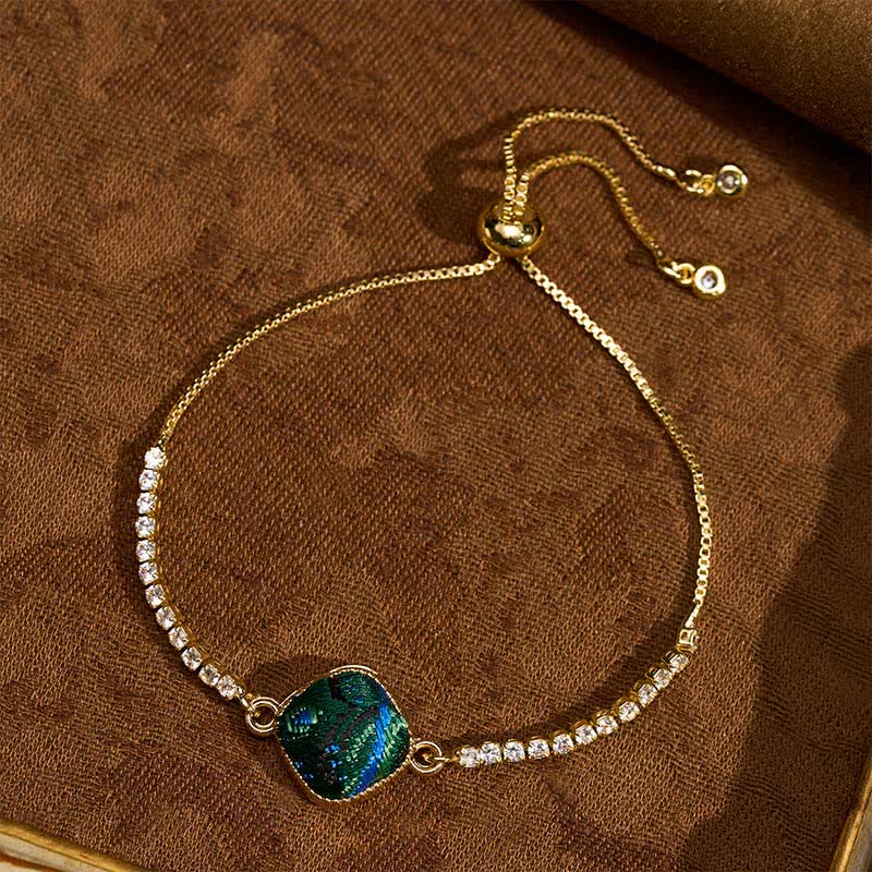 Nimara Ritual Copper Luck Song Brocade Square Adjustable Bracelet