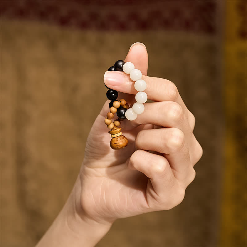 Nimara Ritual White Bodhi Seed Money Bag Pendant Wealth Tactile Meditation Beads Decorations