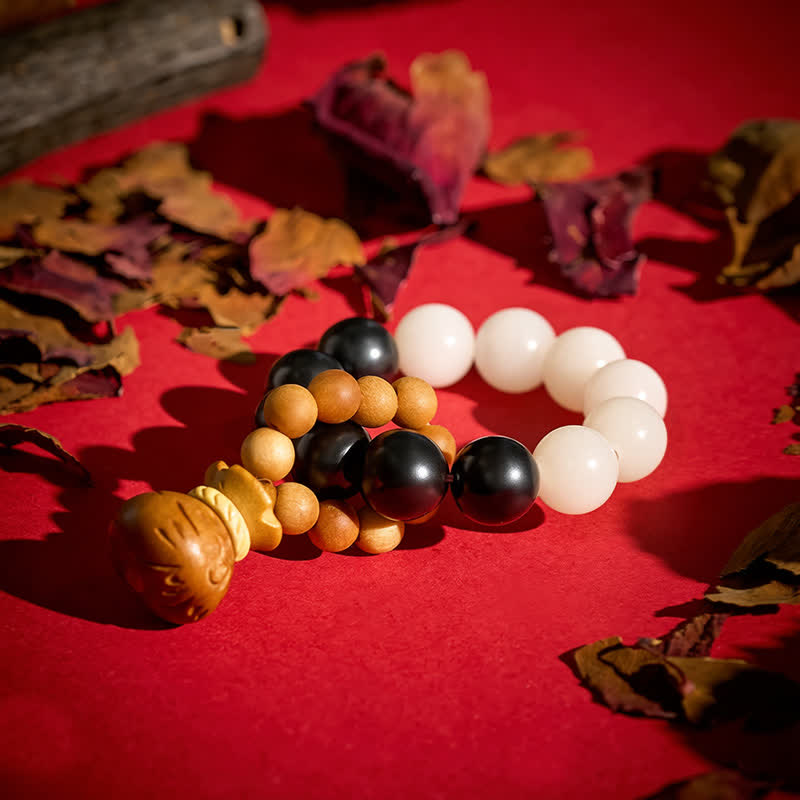 Nimara Ritual White Bodhi Seed Money Bag Pendant Wealth Tactile Meditation Beads Decorations