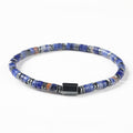 Harmony and Positivity Sodalite Hematite Cube Spacer Bracelet