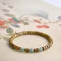 Serenity and Soothing Green Sandalwood Jade Accent Barrel Bead Bracelet