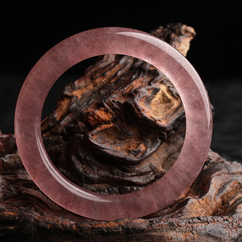 Nimara Ritual Natural Strawberry Quartz Love Healing Bracelet Bangle