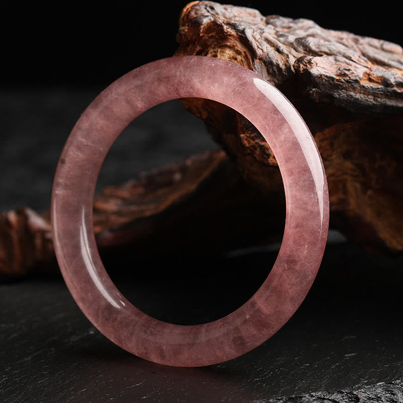 Nimara Ritual Natural Strawberry Quartz Love Healing Bracelet Bangle
