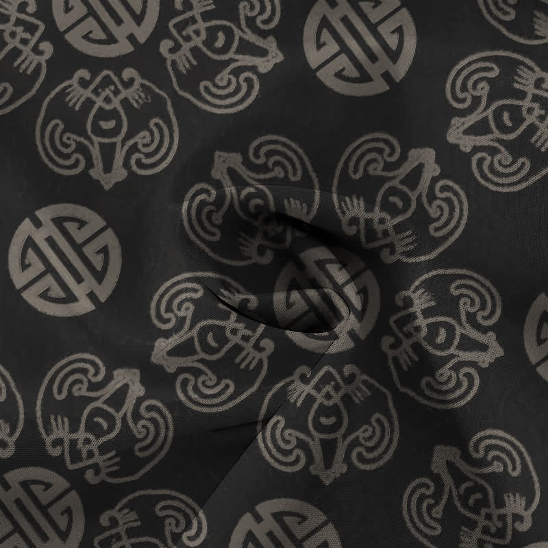 Nimara Ritual Vintage Medallion Geometric Pattern Buttons Breathable Men's Short Sleeve Shirt