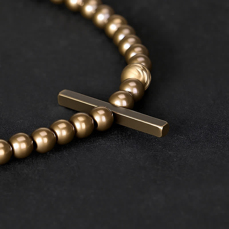 Nimara Ritual 4mm Small Round Shape Beads Brass Healing Bracelet