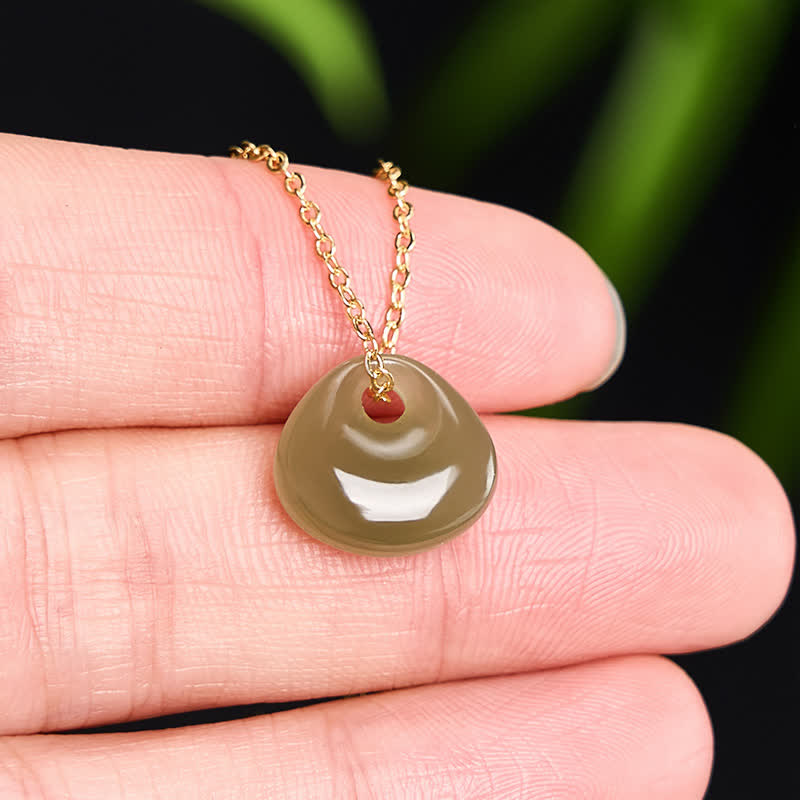 Nimara Ritual Jade Child Lock Luck Mini Pendant Necklace
