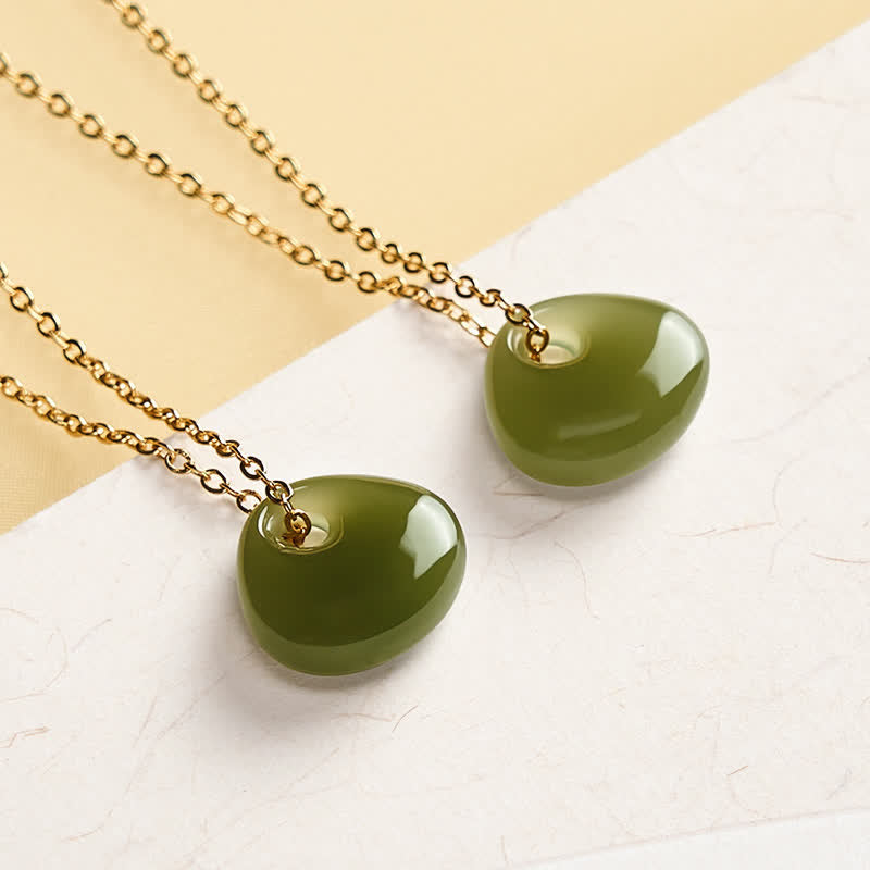 Nimara Ritual Jade Child Lock Luck Mini Pendant Necklace