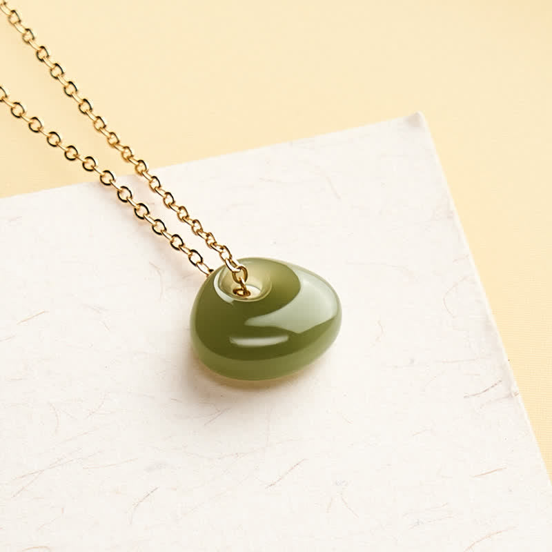 Nimara Ritual Jade Child Lock Luck Mini Pendant Necklace