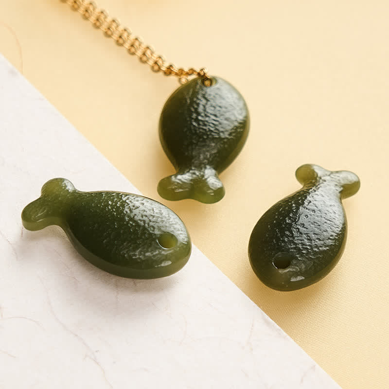 Nimara Ritual Jade Little Fish Luck Hand Carved Pendant Necklace