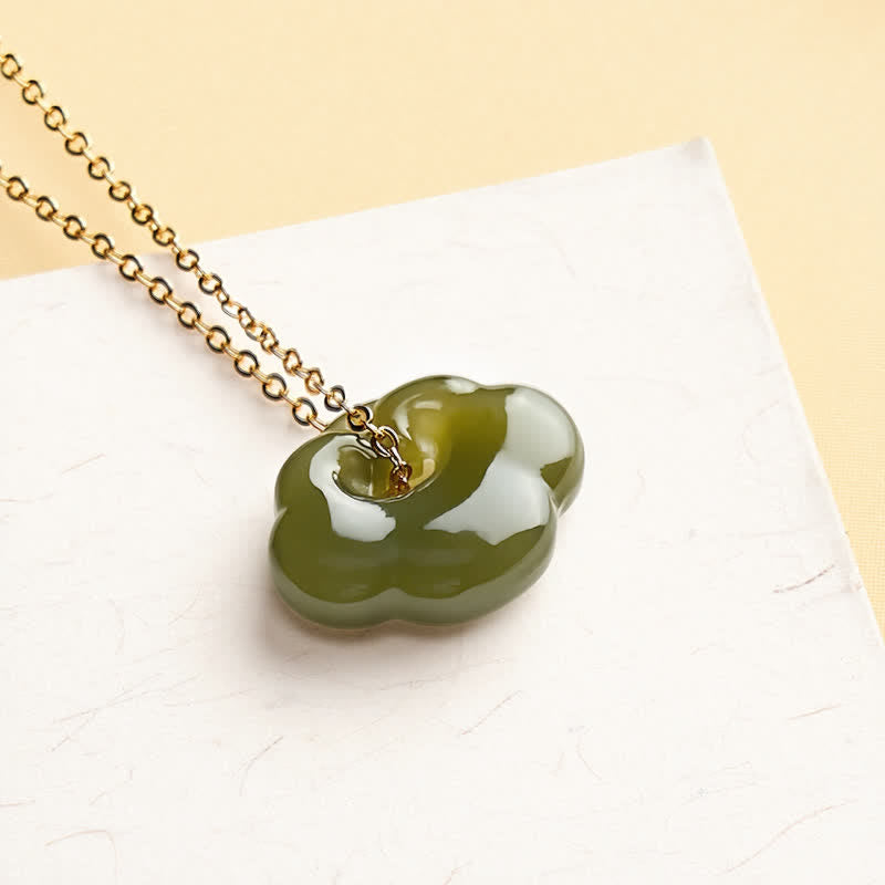 Nimara Ritual Jade Auspicious Cloud Lock Luck Vintage Pendant Necklace