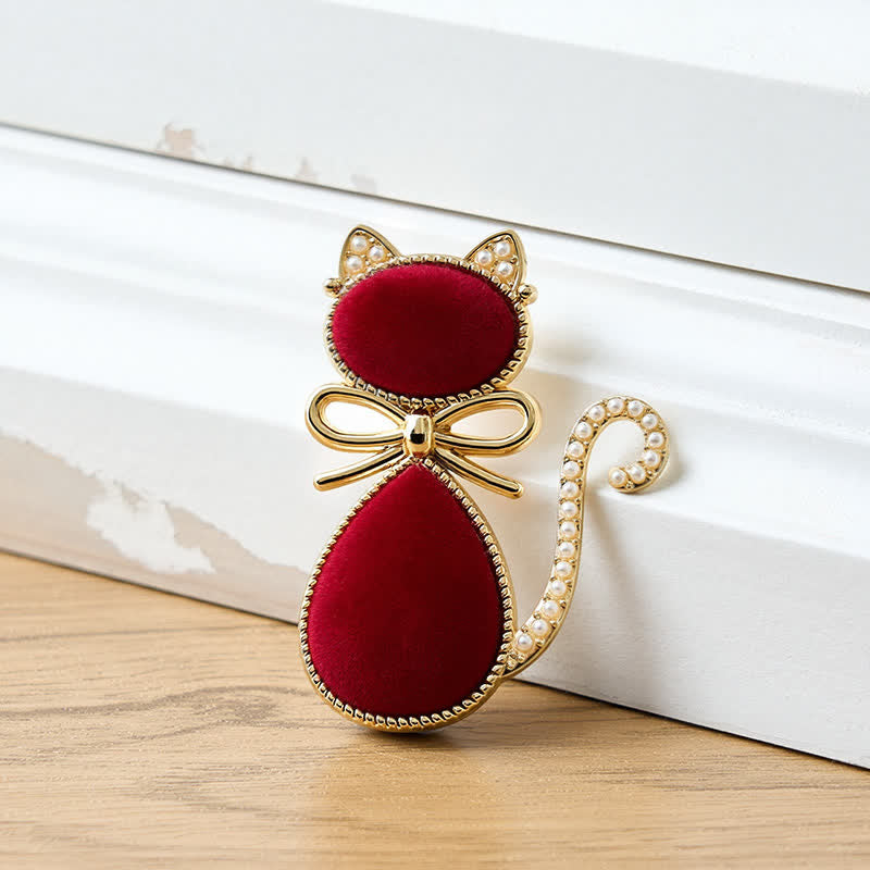 Nimara Ritual Pearl Velvet Cat Bow Transformation French Vintage Hair Stick