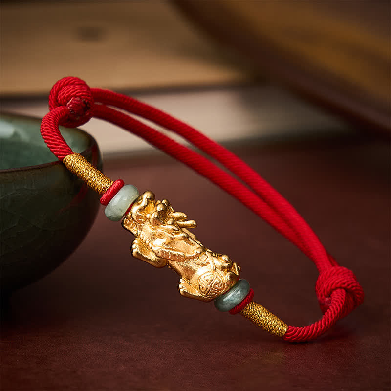 Nimara Ritual Copper Pi Xiu Wealth Red String Bracelet