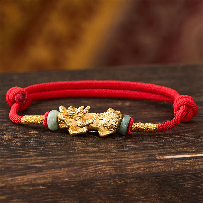 Nimara Ritual Copper Pi Xiu Wealth Red String Bracelet