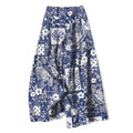Nimara Ritual Cotton Linen Vintage Floral Geometric Patchwork Pattern Women's Elastic Waist Wide Leg Pants With Pockets