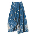 Nimara Ritual Cotton Linen Paisley Floral Lines Pattern Women's Elastic Waist Wide Leg Pants With Pockets