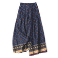 Nimara Ritual Cotton Linen Bohemian Geometric Floral Lines Pattern Women's Elastic Waist Wide Leg Pants With Pockets