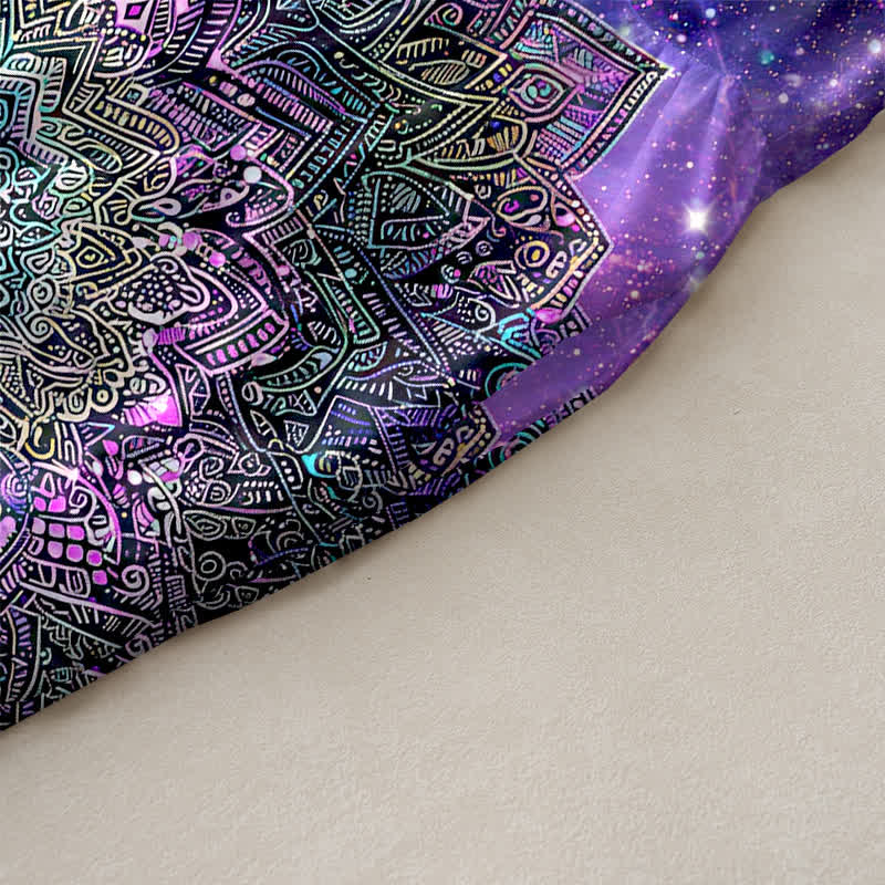 Nimara Ritual Summer Casual Cosmic Mandala Galaxy Pattern Women's Summer Sleeveless Midi Dress With Pockets