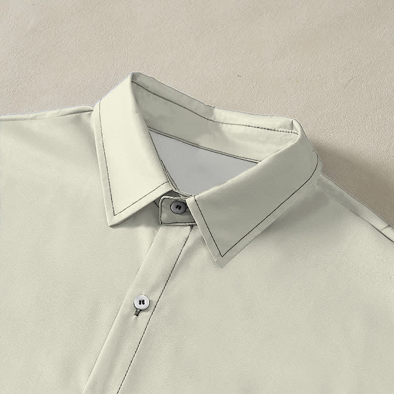 Nimara Ritual Autumn Maple Branch Pattern Buttons Breathable Men's Short Sleeve Shirt