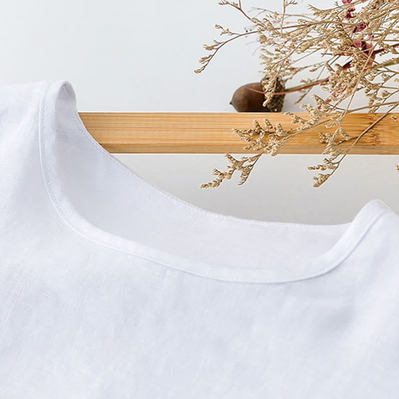 Nimara Ritual Summer Casual Minimalist Solid Crew Neck Men's Short Sleeve T-Shirts With Patch Pocket