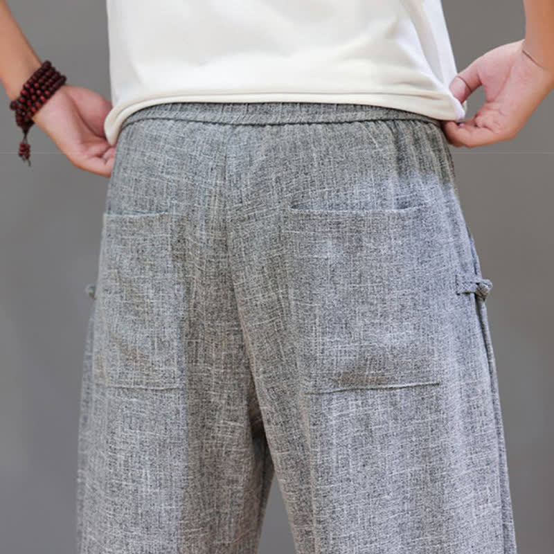 Nimara Ritual Spring Summer Casual Minimalist Drawstring Elastic Waist Solid Cropped Pants Men's Tapered Pants With Pocket