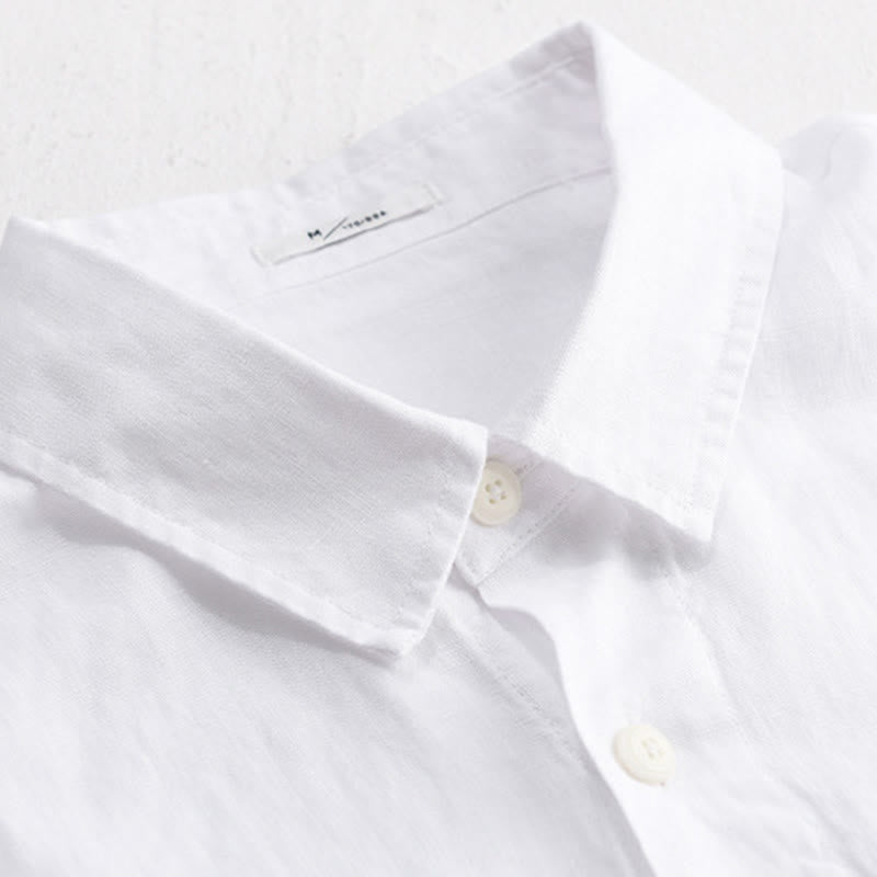 Nimara Ritual Summer Casual Minimalist Button-Up Stand Collar Solid Men's Short Sleeve Shirts