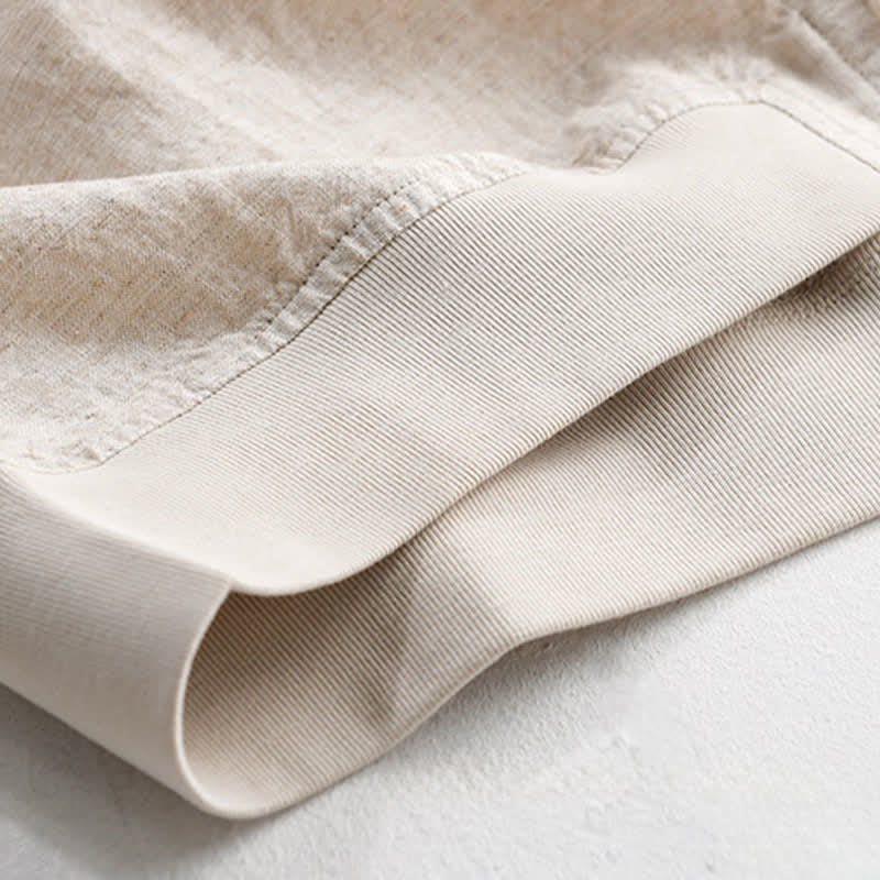Nimara Ritual Summer Casual Minimalist Button-Up Stand Collar Solid Men's Short Sleeve Shirts