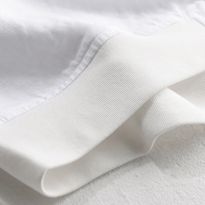Nimara Ritual Summer Casual Minimalist Button-Up Stand Collar Solid Men's Short Sleeve Shirts