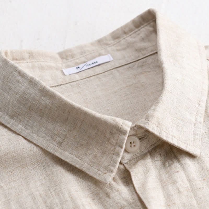 Nimara Ritual Summer Casual Minimalist Button-Up Stand Collar Solid Men's Short Sleeve Shirts