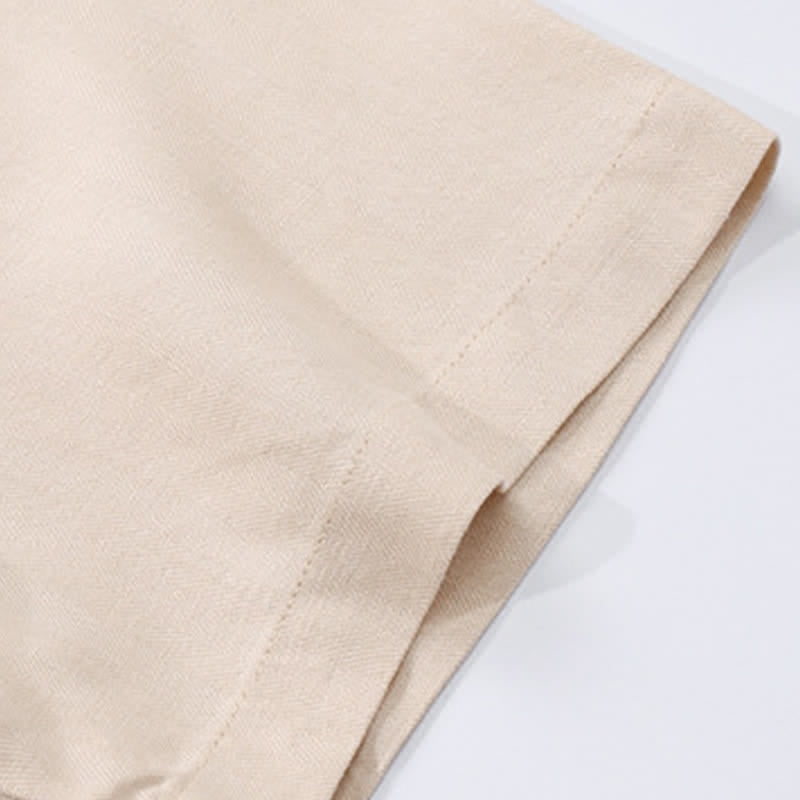 Nimara Ritual 2Pcs Spring Summer Casual Minimalist Button-Up Shirt Drawstring Pants Solid Men's Meditation Cloth With Pockets