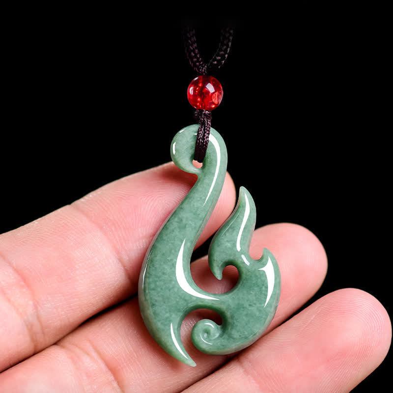 Nimara Ritual Natural Jade Spiral Abundance Pendant Necklace