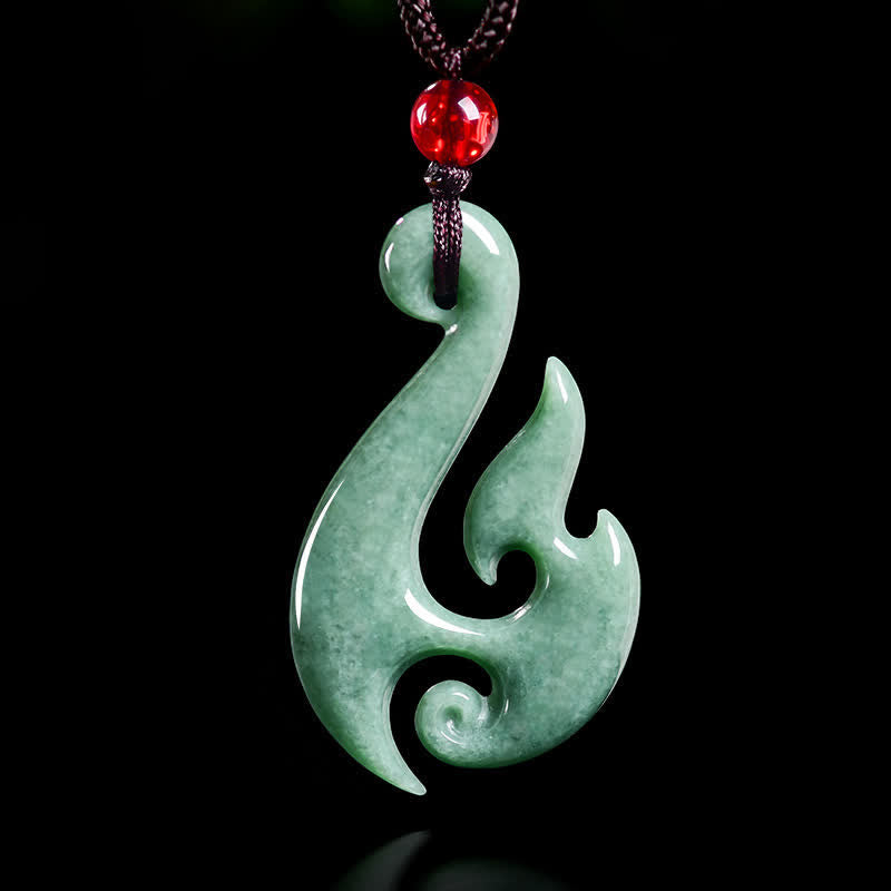 Nimara Ritual Natural Jade Spiral Abundance Pendant Necklace