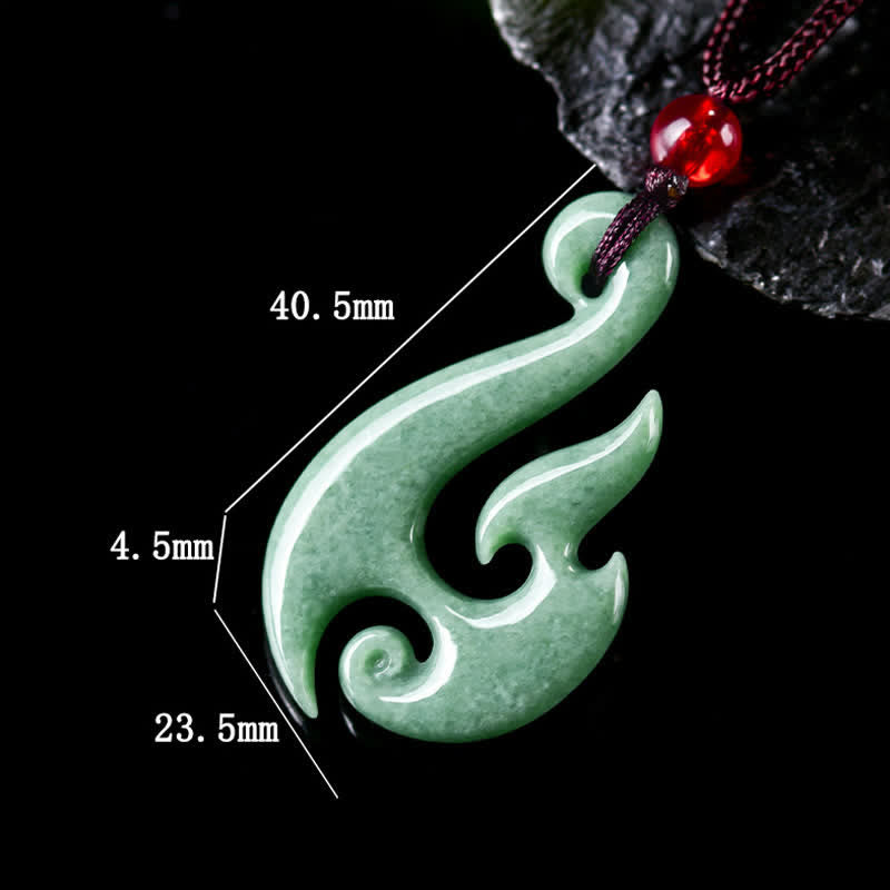 Nimara Ritual Natural Jade Spiral Abundance Pendant Necklace