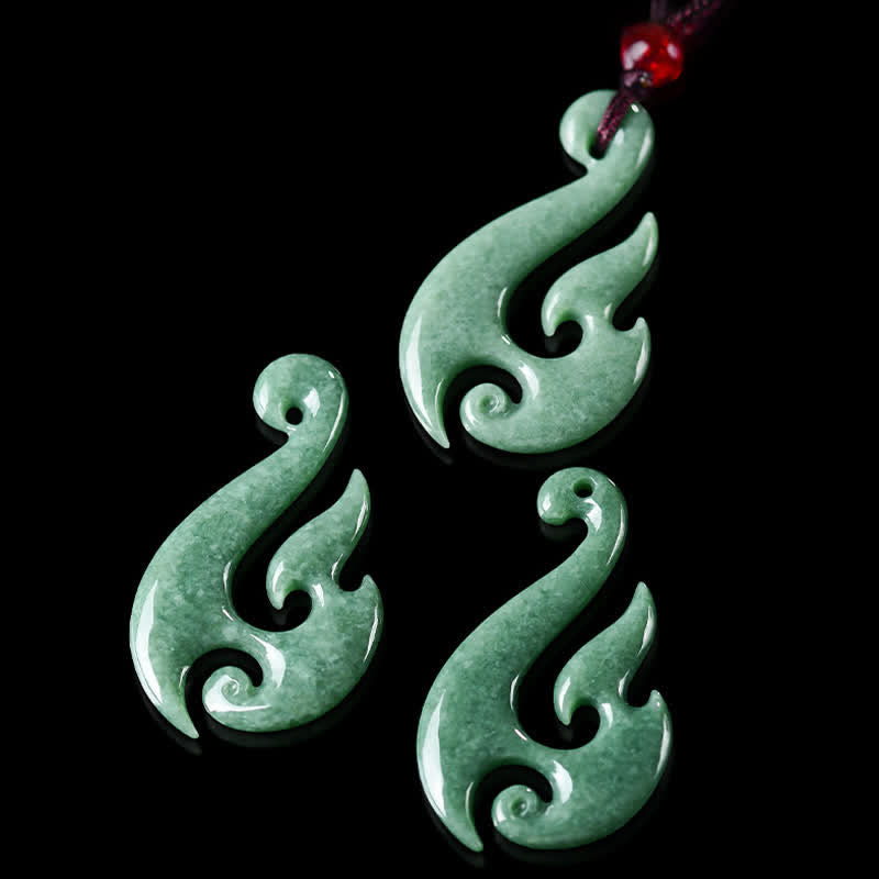 Nimara Ritual Natural Jade Spiral Abundance Pendant Necklace