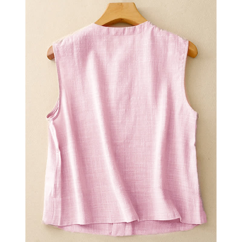 Nimara Ritual Summer Casual Minimalist Button-Up Solid Tank Top Women's Sleeveless Shirts