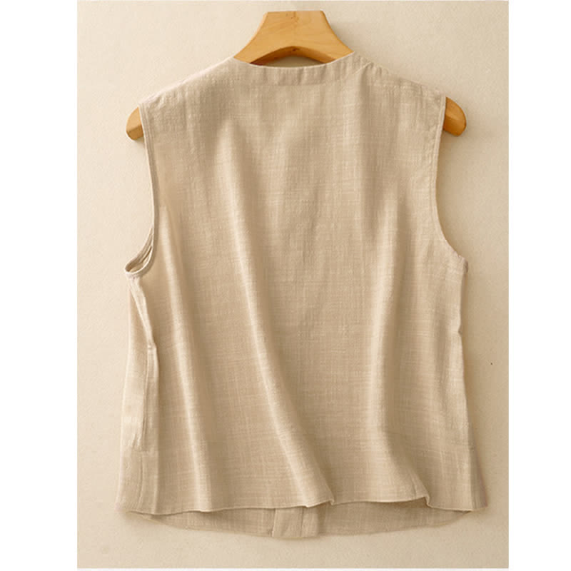 Nimara Ritual Summer Casual Minimalist Button-Up Solid Tank Top Women's Sleeveless Shirts