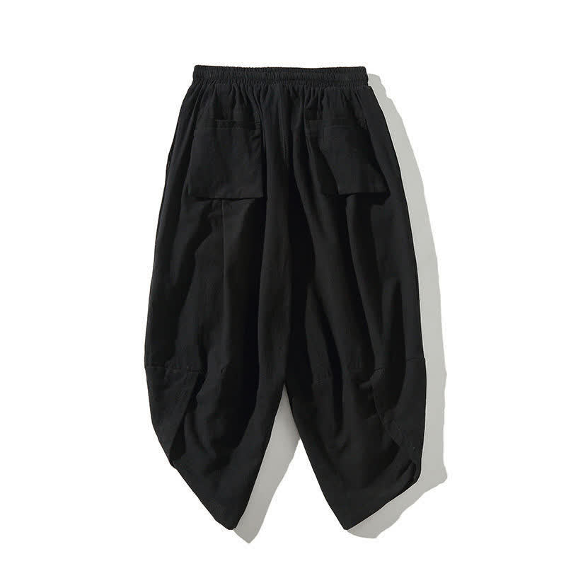 Nimara Ritual Summer Tang Style Drawstring Koi Fish Capri Pants Men's Harem Pants With Pocket