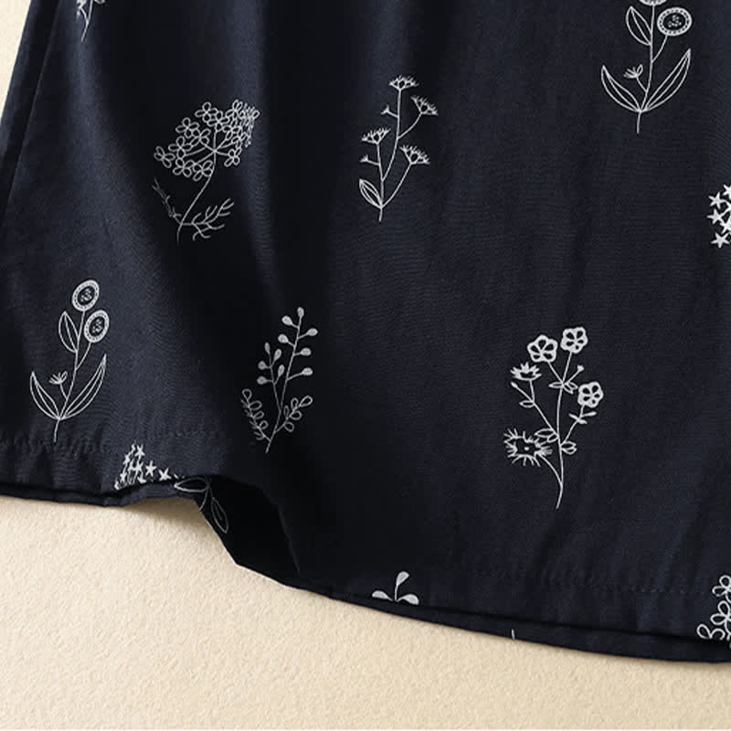 Nimara Ritual Summer Casual Vintage Drawstring Floral Ankle Pants Women's Wide Leg Pants With Pocket