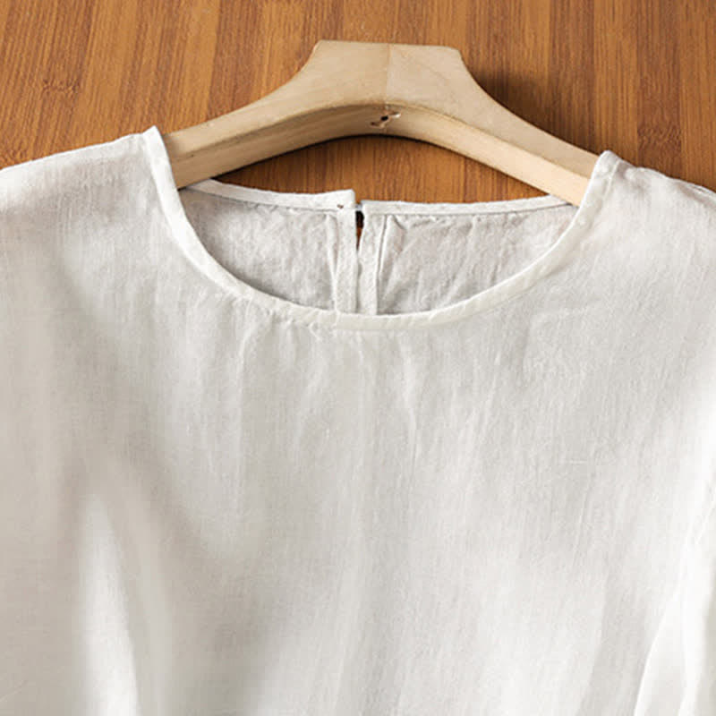 Nimara Ritual Summer Casual Minimalist Solid Flared Hem Women's Short Sleeve T-Shirts
