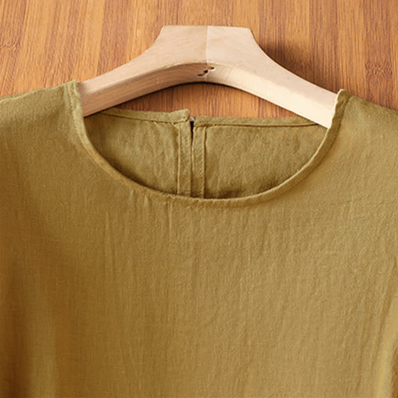 Nimara Ritual Summer Casual Minimalist Solid Flared Hem Women's Short Sleeve T-Shirts