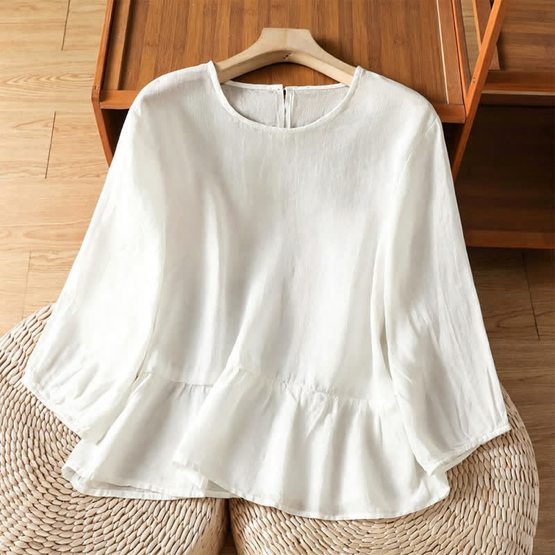 Nimara Ritual Summer Casual Minimalist Solid Flared Hem Women's Short Sleeve T-Shirts