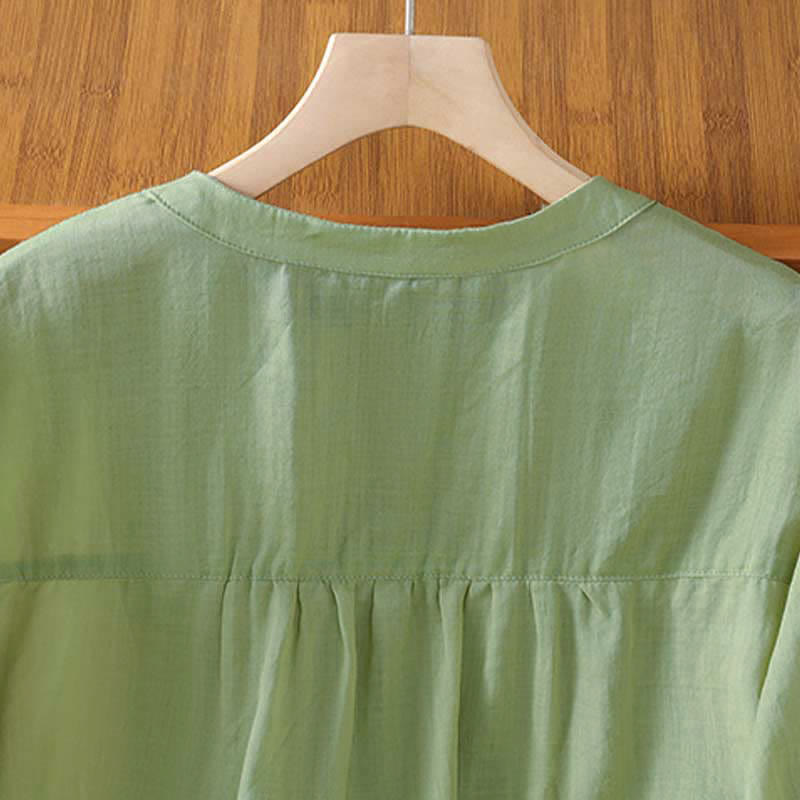 Nimara Ritual Summer Casual Vintage Embroidery Floral Women's Short Sleeve Shirts